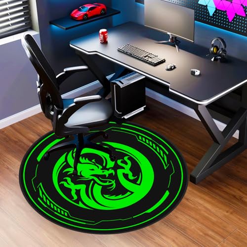 Gaming Chair Mat for Low - Pile Carpets and Hardwood Floors, 47 - inch Round Floor Mat, Suitable for Rolling Chairs in Game Rooms, Bedrooms, Living Rooms and Offices