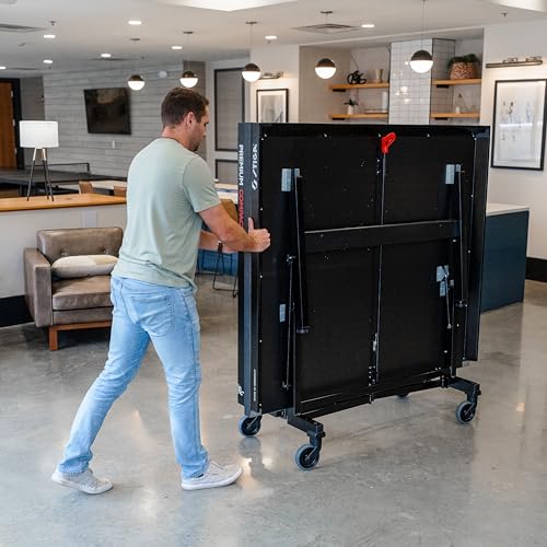 STIGA Premium ITTF Approved Compact Tennis Table – Folds to Minimal Storage Dimensions and Comes Fully Assembled
