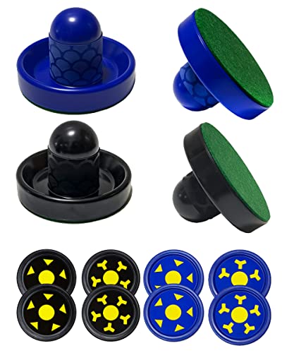 Air Hockey Pushers and Air Hockey Pucks, Non-Slip Strikers and Dynamic Pucks for Air Hockey Table Game for Adults and Kids,Replacement Accessories for Game Tables - color: Blue and Black