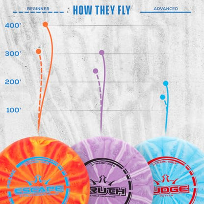 Dynamic Discs Prime Burst Disc Golf Starter Set (3 Pack) | Beginner Disc Golf Set for Men & Women | Judge, Emac Truth, Escape | Grippy Base Plastic (Colors May Vary) - size: 3 Pack