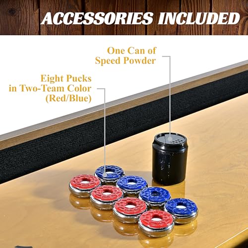 Barrington Urban Shuffleboard Table with Scratch-Resistant Playfield and 8-Puck Set - size: 9 Ft.
