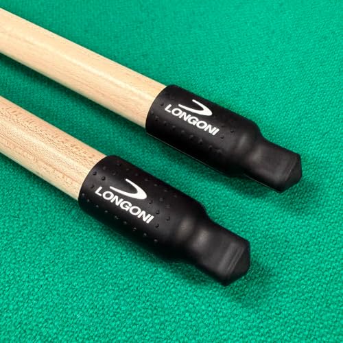 Longoni Billiard Cue Tip Silicone Protector Cover Black 2-Pack for 11.8-12.8 mm Tips