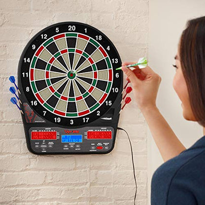 Viper 850 Electronic Soft Tip Dartboard, 15.5 in Regulation Target, 50 Games, 6 Darts Included, Black