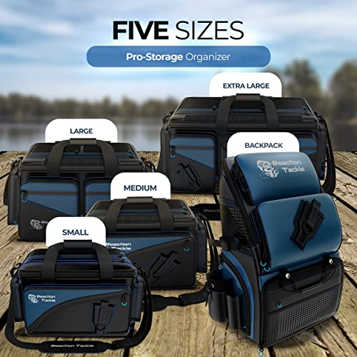 Reaction Tackle Saltwater Fishing Tackle Bags, Water Resistant 1000D PVC Tackle Box Bag with Removable Dividers, Fits 3600 and 3700 Trays, Large - size: Large Bag