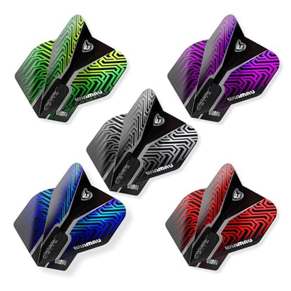 Winmau Dart Flight Collection - Standard Shape 100 Micron Dart Flights for Steel & Soft Tip Darts, Available in Multiple Designs & Styles, 5 Sets (15 Flights)