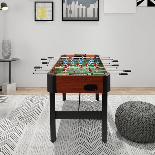 8 Rods Foosball Table 47" Full Size Soccer Table with Football, Foosball Game Table for Adults, for Home Arcade Game Room, 47.2" L x 24" W x 31.8" H
