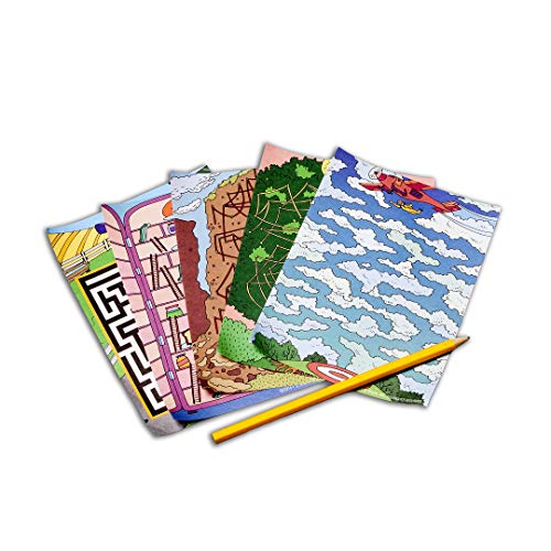 TS Shure by Bendon Travel Games Mazes Mini Activity Tin with 20 Illustrated Activity Sheets and Pencil and Tin 50438 - style: Travel Games Tin