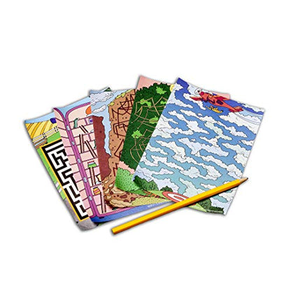 TS Shure by Bendon Travel Games Mazes Mini Activity Tin with 20 Illustrated Activity Sheets and Pencil and Tin 50438 - style: Travel Games Tin