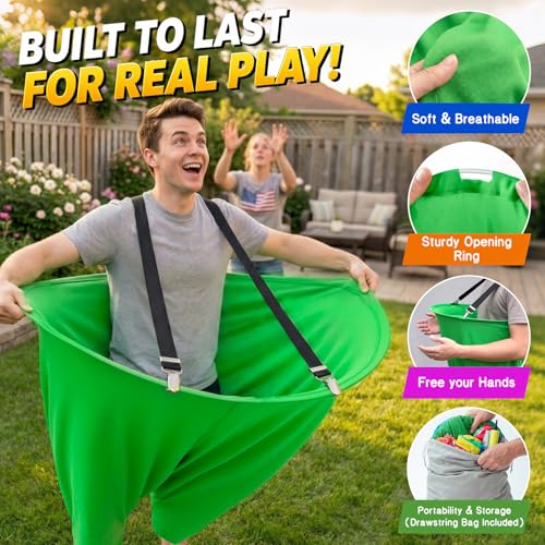 Granny Pants Yard Game for Adults and Kids, Big Pants Ball Catch Game with 2 Giant Pants, Balls, Pumps & Storage Bag, Outdoor Tossing Games for Birthday Party, Backyard Party, Family Reunion - size: Large for Adults-2PCS
