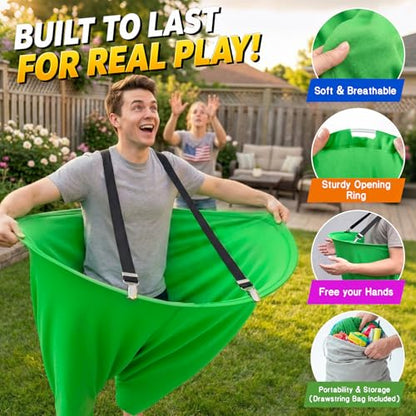 Granny Pants Yard Game for Adults and Kids, Big Pants Ball Catch Game with 2 Giant Pants, Balls, Pumps & Storage Bag, Outdoor Tossing Games for Birthday Party, Backyard Party, Family Reunion - size: Large for Adults-2PCS
