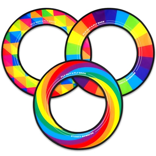 Doinfly【3-Pack Professional Flying Toys - Ultra-Stable & Long Distance Sport Flying Equipment for Outdoor Games, Pool, Beach, Backyard Fun | Adults & Kids Family Toy (Rainbow Series Colors) - color: Rainbow Series Colors