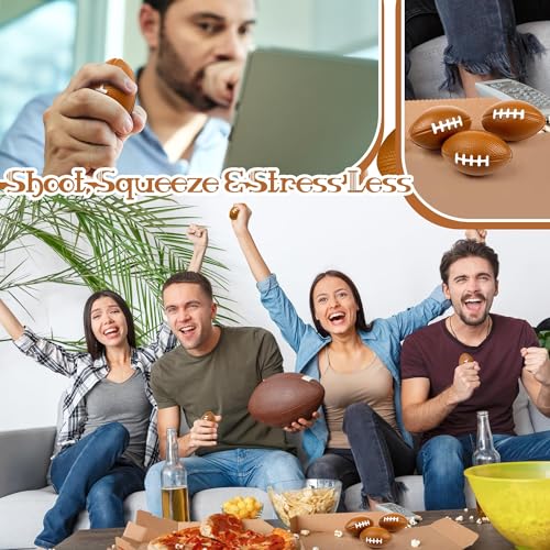 Aodaer 24 Pack Mini Football Stress Balls Fidget Ball Toys Bulk | Soft Foam Balls for Sports Party Favor Gifts, Birthday Party Decoration, Goodie Bag Stuffer, Mini Size, with Drawstring Bag - style: Football