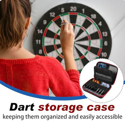 Teenyyou EVA Hard Shell Dart Case Protective Case Storage for 18 Piece Dart Set Tips Flights Shafts and More Accessories Compatible with Steel and Soft Tips