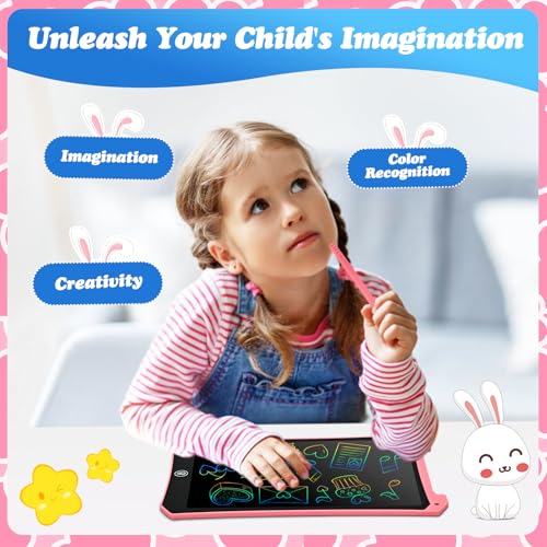 EooCoo Toddler Toys, LCD Writing Tablet for Kids 2 Pack, Kids Travel Essentials Drawing Pads, Toddler No Mess Coloring Sensory Educational Learning Toys, Age 3-5 Boys Girls Gifts - 10 Inch - color: 10”pink&blue