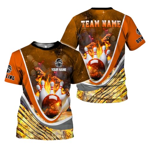 Rivelus Personalized Name Bowling Shirts for Men and Women 3D, Bowling Shirts for Team Bowling, Bowling Shirts Gift - color: Blm61