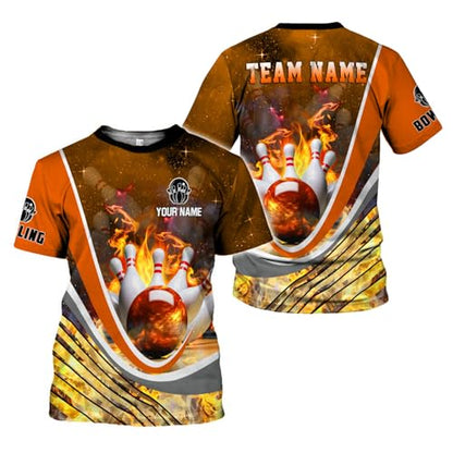 Rivelus Personalized Name Bowling Shirts for Men and Women 3D, Bowling Shirts for Team Bowling, Bowling Shirts Gift - color: Blm61