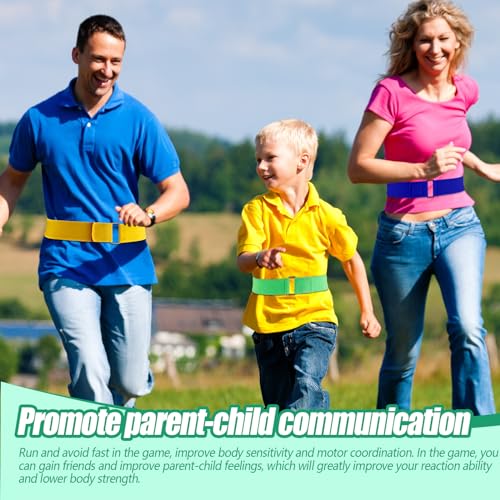 Wettarn 8 Pcs Catch Tail Game Belt Set Field Day Games Catching Equipment for Adults and Kids Ideal for Family Gatherings Parks Reunions Birthday Parties Camping (Red,Orange,Yellow,Green)