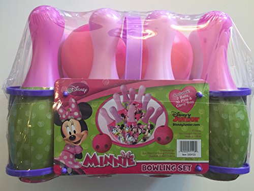 Disney Junior Minnie Mouse Bowtique 13 Piece Toy Bowling Set ~ Pink/Green