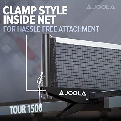 JOOLA Tour Indoor Ping Pong Table with Quick Clamp Table Tennis Net - 10 Minute Assembly - Foldable Indoor Surface with Single Player Playback Mode - Competition Grade MDF Top - Tournament Quality - size: Tour 1500