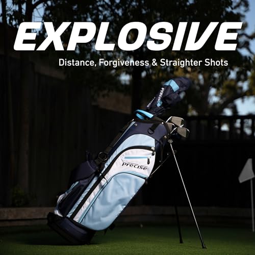 Precise M3 Complete Womens Golf Clubs Set, Includes Driver, Fairway, Hybrid, 7-PW Irons, Wedge, Putter, Stand Bag, 3 H/C's, Golf Clubs Women Right Handed - color: Blue, size: Petite Size -1"