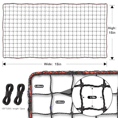BaseGoal Baseball & Softball Backstop Nets, Heavy Duty Sports Practice Nets, Sports Netting Barrier,DIY Ball Net,Hitting Net for Baseball, Hockey, Soccer, LAX and More - size: 15x15ft