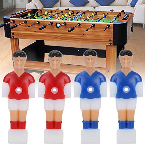 Foosball Player Replacement Parts, 4 Pieces Plastic Soccer Men in Red and Blue, 4.13 x 1.44 x 0.16 inches, for Tournament Table Games