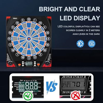 Electronic Dartboard, Dual Speakers with Automatic Voice Announcing Score, High Definition LCD Display, Includes 12 Soft Tip Darts, Suitable for Family Gatherings Bar Entertainment - style: asic style