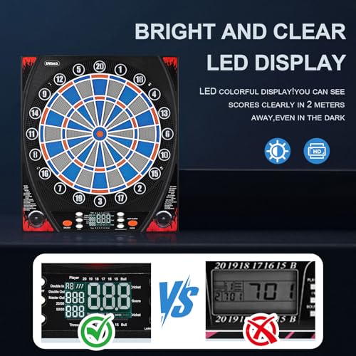 Electronic Dartboard, Dual Speakers with Automatic Voice Announcing Score, High Definition LCD Display, Includes 12 Soft Tip Darts, Suitable for Family Gatherings Bar Entertainment - style: asic style