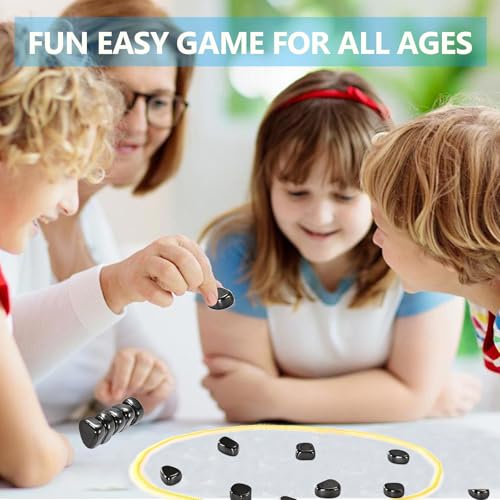 Magnet Game with 32 Stones, Magnetic Chess Game with String, for Family & Party & Travel & Camping, Puzzle Strategy Games