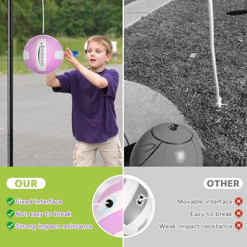Tetherball, 2 Pcs Tether Balls and Rope Set,Replacement Tetherball with Ball Pump for Adults Backyard Outdoors - color: Green & Cyan