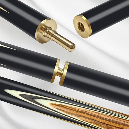 HomeSeason 57inch Snooker Cue Stick 18oz 3/4 Jointed Pool Cue, with Extension, Cue Case, Durable Ash Wood and Red Maple Construction Billiards Cue - color: HSS06