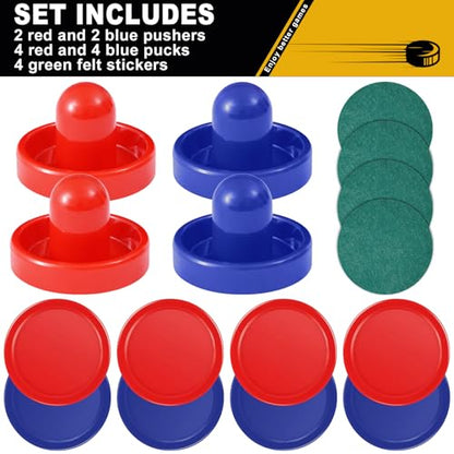 Air Hockey Pushers and Air Hockey Pucks, Indoor Games Goal Handles Paddles Replacement Accessories Set for Game Tables Equipment - color: Red-Blue