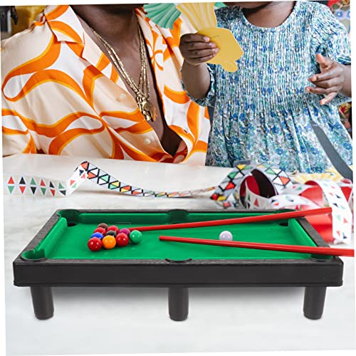 1set Mini Pool Table Toy Desktop Billiards Game for Home Office Includes Pool Cues and Rack Fun Miniature Tabletop Activity for All Ages