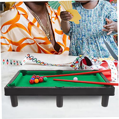 1set Mini Pool Table Toy Desktop Billiards Game for Home Office Includes Pool Cues and Rack Fun Miniature Tabletop Activity for All Ages