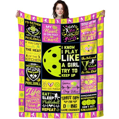 Pickleball Blanket Gifts for Women, Funny Pickleball Lovers Gifts for Girls Teens 50"X40" - color: Pickleball, size: 50"x40"