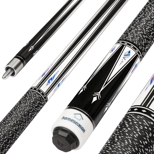 HomeSeason Pool Cue Stick 58" Billiard Cue Sticks Nylon Thread Grip Professional Low Deflection Pool Sticks - color: 19oz
