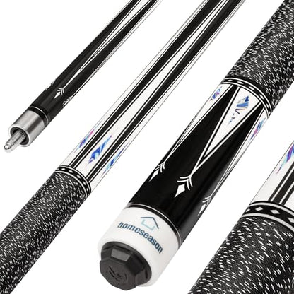 HomeSeason Pool Cue Stick 58" Billiard Cue Sticks Nylon Thread Grip Professional Low Deflection Pool Sticks - color: 19oz