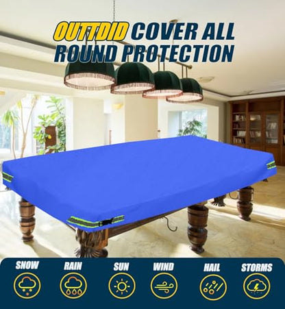 Pool Table Cover - Billiard Table Cover, 600D Waterproof Covers for Billiard Pool Table, Heavy Duty Scratched-Free UV Protection Snooker Furniture Table Cover - color: Blue, size: 9ft