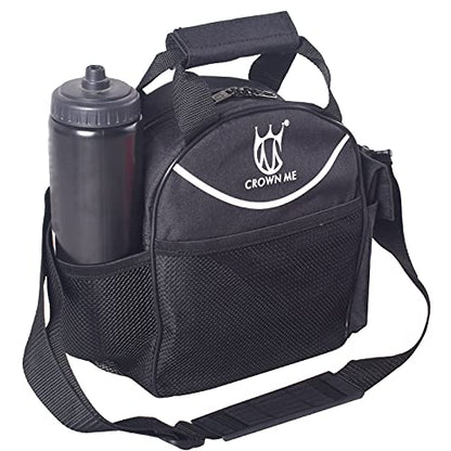 CROWN ME Disc Golf Set with 6 Discs and Mini Disc and Starter Disc Golf Bag - color: Black