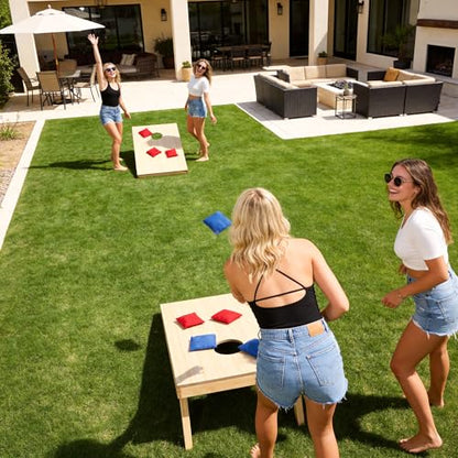 Nova Microdermabrasion 4x2Ft or 3x2Ft Solid Wood Cornhole Game Board with 8 Bean Bags and Carrying Case for Outdoor Yard Beach Lawn Party Backyard