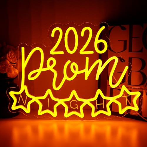 2026 Prom Night Neon Sign for Wall Decor, High School College Prom Led Signs for Dance Party, USB Dimmable Neon Lights for Class of 2026 Graduation Party Photo Backdrop - style: 2026 Prom