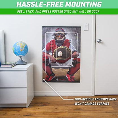GoSports Pitch N' Stick Kids Baseball Pitching Game - Choose Between Wall Poster Game Set or 4 Replacement Sticky Ball Baseballs - style: With Target