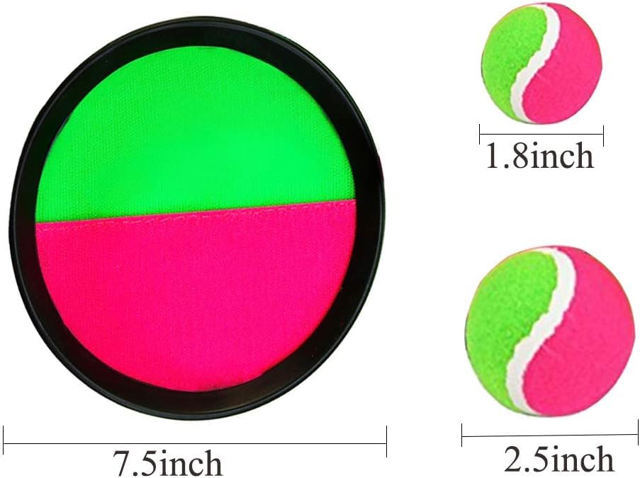 Toss and Catch Ball Game Set with 2 Paddles, 2 Balls, Ideal for Developing Hand-Eye Coordination