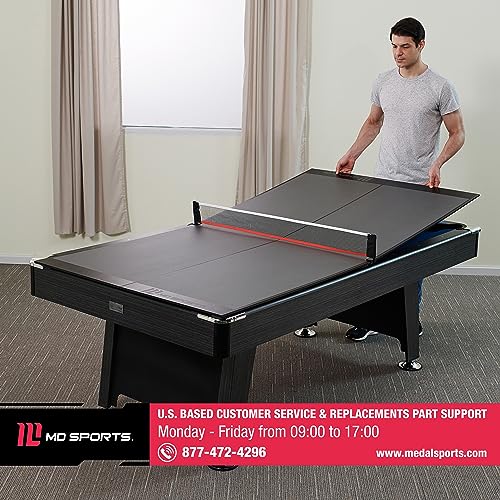 MD Sports Table Tennis Tables Multiple Styles Ping Pong Tables, Foldable for Easy Storage with Nets Included, Perfect for Family Game Rooms | Multiple Styles - style: 7 Ft. Foldable Tabletop