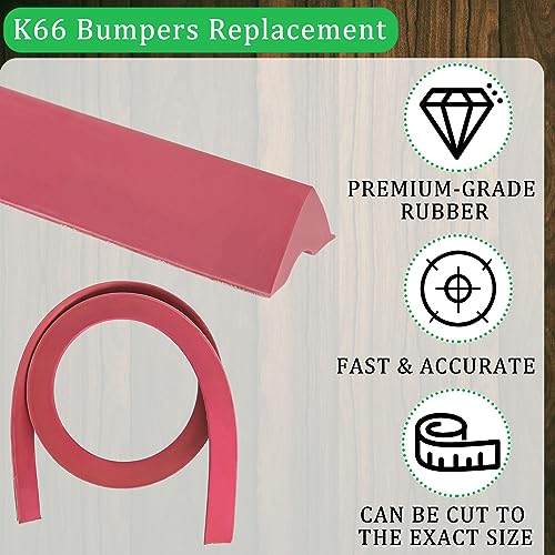 Podoy 8ft Pool Table Replacement Kit, Pool Table Bumpers (Set of 6) with Felt Cloth/Cushion Facings (Set of 12) for Billiard Rail Rubber Bumpers Home & Pro Use Billiard Rail & Pocket Accessories - color: PINK WITHOUT CLOTH