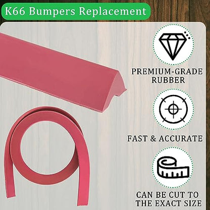Podoy 8ft Pool Table Replacement Kit, Pool Table Bumpers (Set of 6) with Felt Cloth/Cushion Facings (Set of 12) for Billiard Rail Rubber Bumpers Home & Pro Use Billiard Rail & Pocket Accessories - color: PINK WITHOUT CLOTH