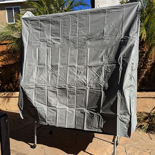 J&C Table Tennis Cover 420D Ping Pong Table Cover Black Full UV Protected Table Tennis Cover Outdoor Waterproof Heavy Duty Ping Pong Table Outdoor Waterproof - color: grey