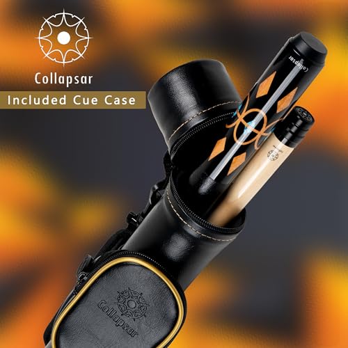 Collapsar CA Pool Stick with 1X1 Hard Case,58" Maple Professional Billiard Cue Stick,19-21 oz Pool Cue Set - color: CA001+Joint Protector+Hard Case, size: 21 ounce