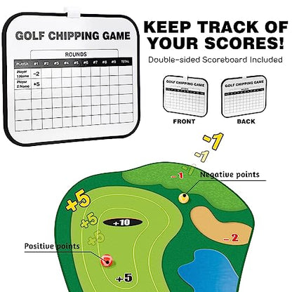 TOY Life Chipping Golf Game Mat Indoor Outdoor Games for Adults and Family Kids Outdoor Play Equipment Stick Chip Game Indoor Golf Set Backyard Games Outdoor Toys for Kids - style: Multi Mat Set
