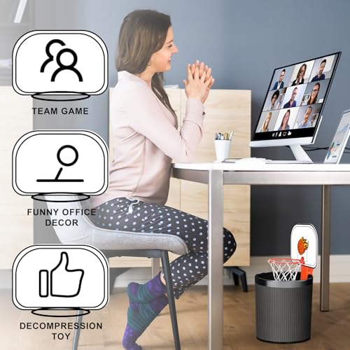 Honoson 3 Sets Indoor Trash Can Basketball Game Set Includes 3 Mini Clip on Basketball Hoop with Backboard 6 Inflatable Ball Pump Office Decompression Toy Birthday Gift Back to School(Vibrant) - color: Orange
